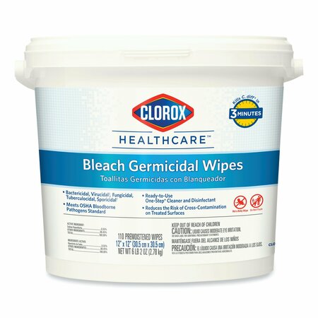 Clorox Towels & Wipes, White, Canister, Non-Woven Fiber, 1; 110 Wipes, Unscented, 2 PK CLO 30358